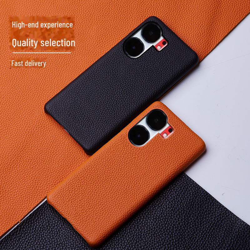 iQOO Neo9 & Neo9 Pro Genuine Leather Cowhide Lychee Pattern Half-Cover Case