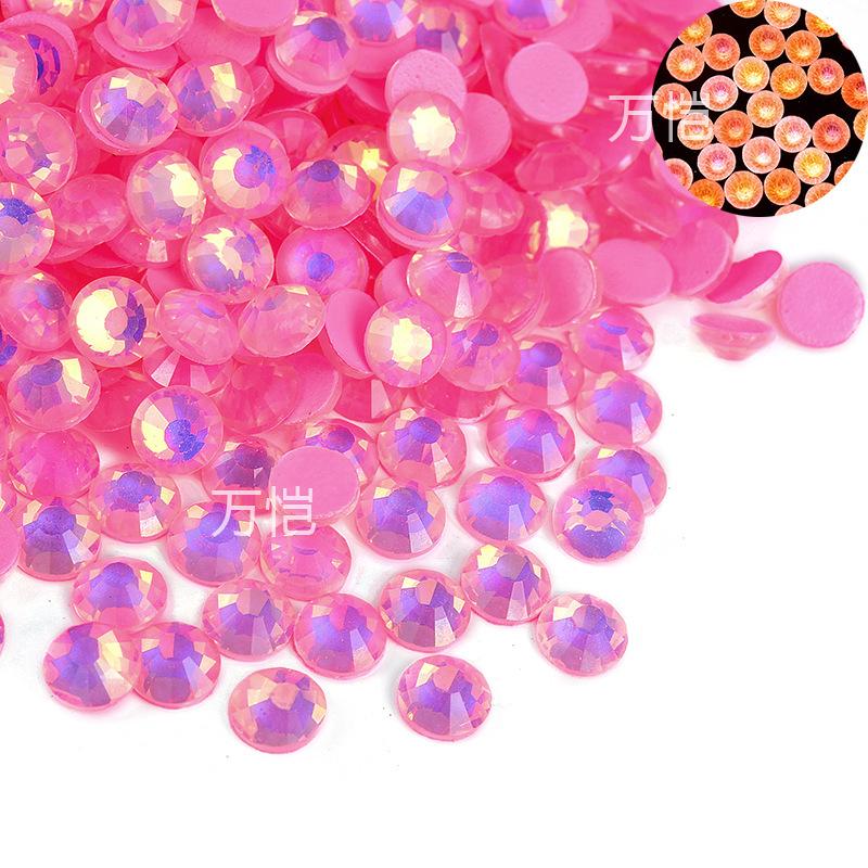 Nagelfräser, leuchtender Proteinglaskristall, flacher Boden, Strassstein, DIY-Nageldesign, Handyhülle, Beauty-Schmuck-Accessoires