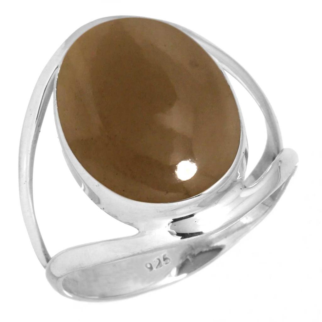 925 Sterling Silver Ring Women Gemstone Handmade Jewelry Engagement Gift Malachite Moonstone Rose Quartz Red Stone Smoky Topaz Tiger Eye Solitaire