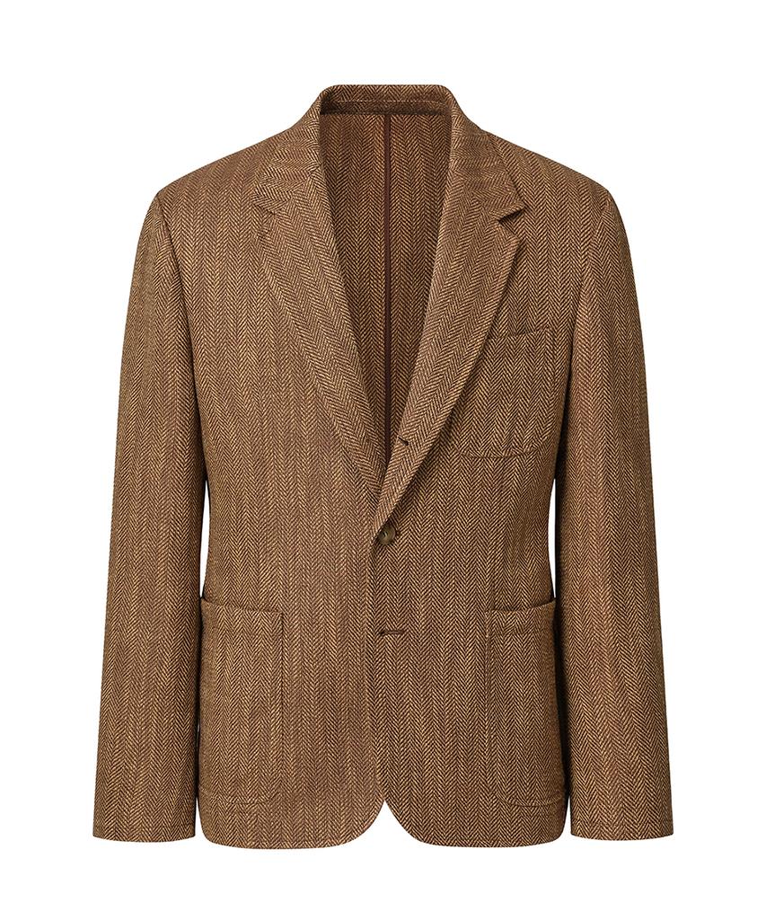 Edwardmax Herringbone Linen Cotton Sports Summer Jacket