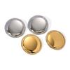 18k Gold-Plated Stainless Steel Diamond Inlaid Round Disc Earrings