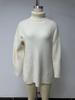 Autumn Winter Women's High Neck Oversized Pullover Split Long Sleeve High Neck Ribbed Knit Sweater Luxurious Relaxed-fit Slimming and Versatile Top