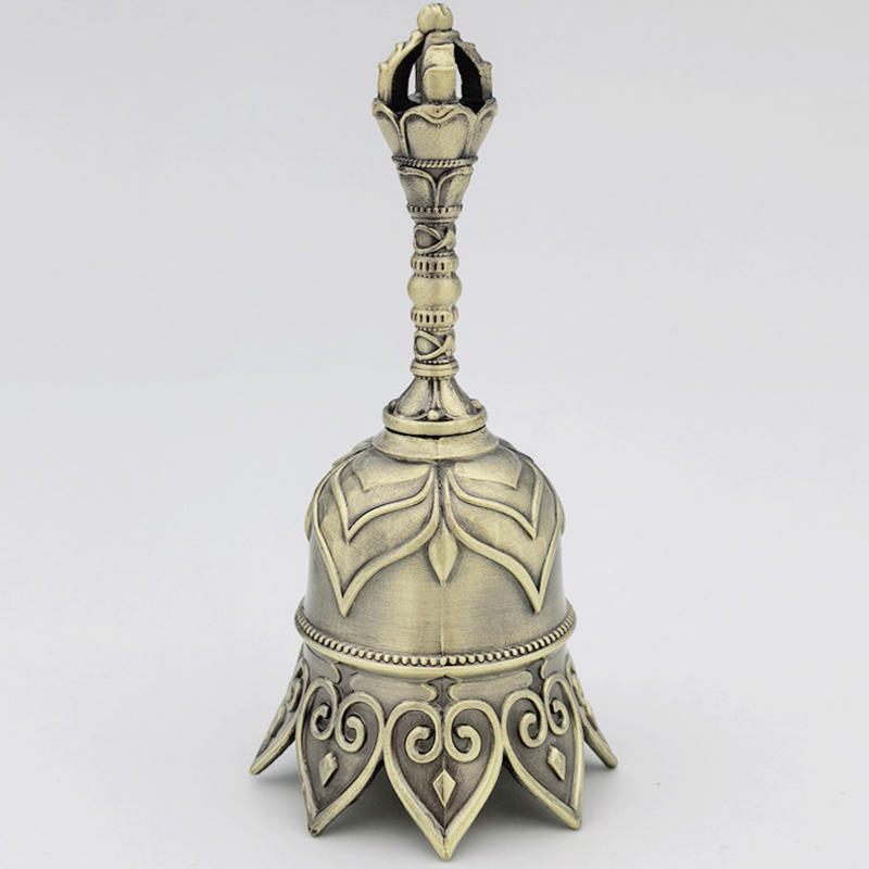 Retro Hand Bell Golden Dinner Bell Loud Clear Sound Vintage Style For Restaurant Church School Classroom Decorative Retro