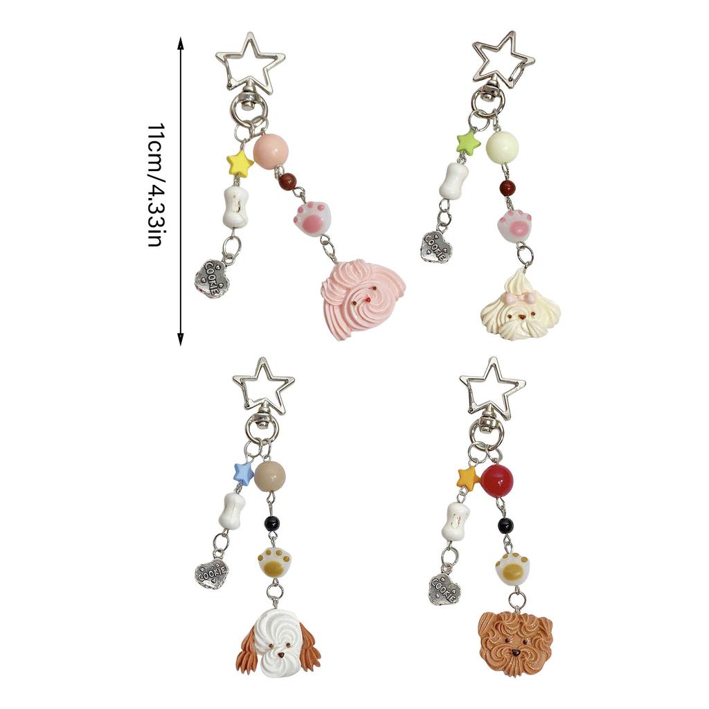 Resin Puppy Bead Pendant Keychain Trendy Earphone Case Charm Accessory Fashionable Phone Chain for Women and Girls