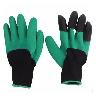 Gartenhandschuhe mit Fingerspitzenkrallen Schutzarbeitshandschuhe zum Pflanzen, Graben, Unkrautjäten