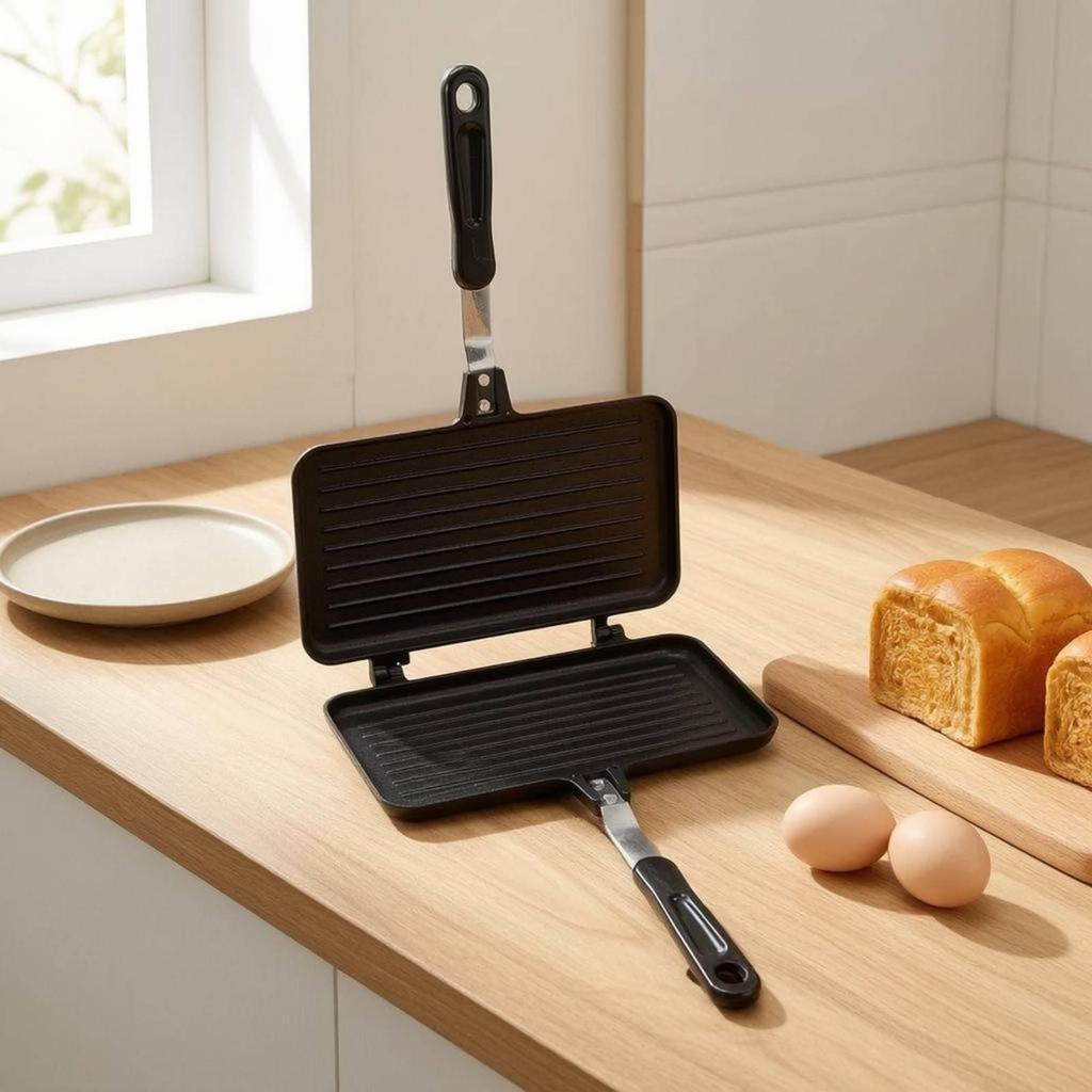 Panini Press Grill DieCast Aluminum Non Toasting Pan for Breakfast, Home