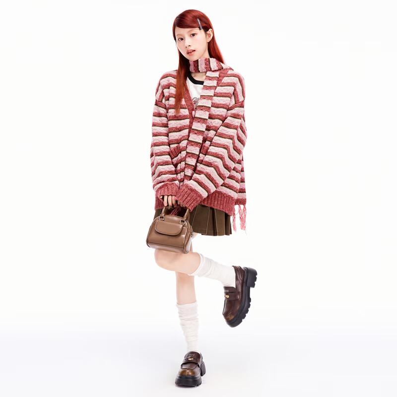 Ledin Women's Striped V-Neck Knit Cardigan