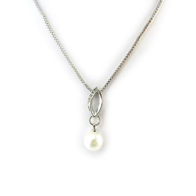 [N3597] - Silver Ivory 'Perla' Necklace