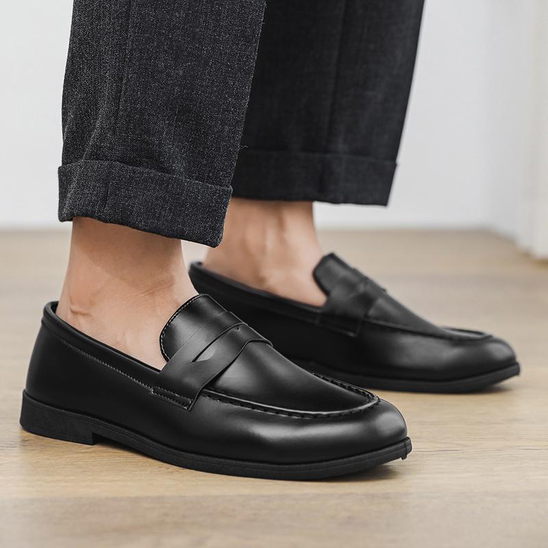 Comfortable Men's Business Casual Shoes New Men's Leather Loafers Wedding Dress Shoes for Groom Office Work Slip-On Men's Shoes
