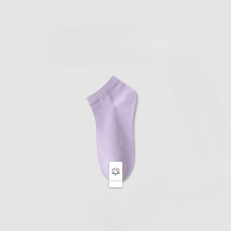 Summer Women's Thin Short Socks, Pure Cotton Sweat-absorbing Boneless Socks, All-cotton Women's Socks, Spring and Summer Candy-colored Socks
