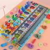 Kids Montessori Educational Wooden Math Toys Children Busy Board Count Shape Colors Match Fishing Puzzle Learning Toys Gifts