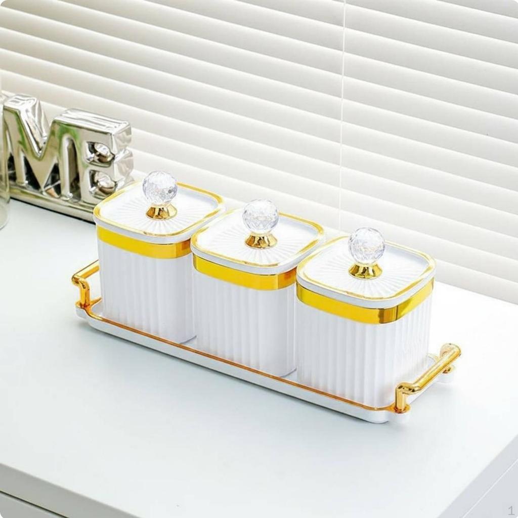 Kitchen Seasoning Container Set DustResistant Lids Luxury Jar FoodGrade Material Trim