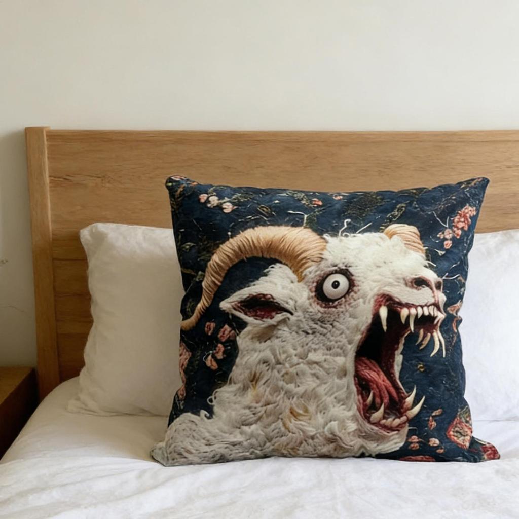 NEW Goat Couch Pillow Cover 17.7 X 17.7inch Rustic Screaming Sheep Head Home Decor Decorative Pillow Covers For Thanksgiving