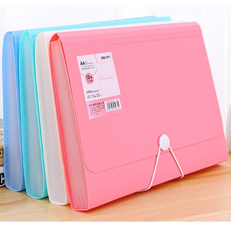 Multilayer Files Organizer Student Portable File Holder A4 File Pocket-Green