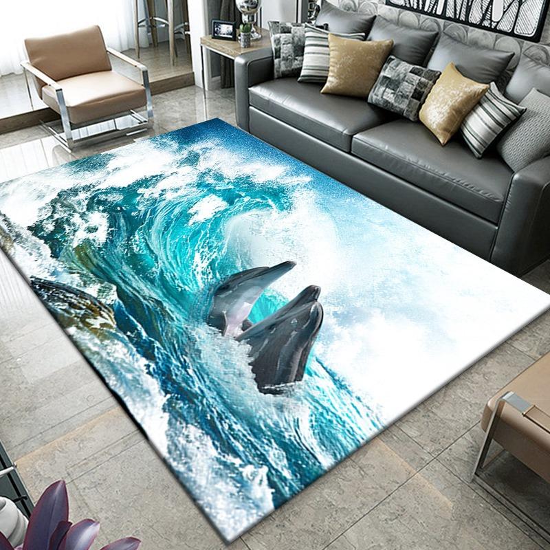 Carpet Living Room 3D Vision Underwater World Vortex Bedroom Carpet Home Tea Table Sofa Mat Indoor Rug Easy Clean Very Beautiful