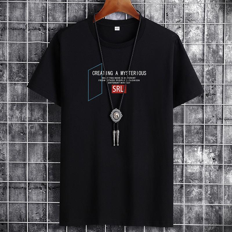 Unisex Pure Cotton Round Neck Short-Sleeve Casual T-Shirt