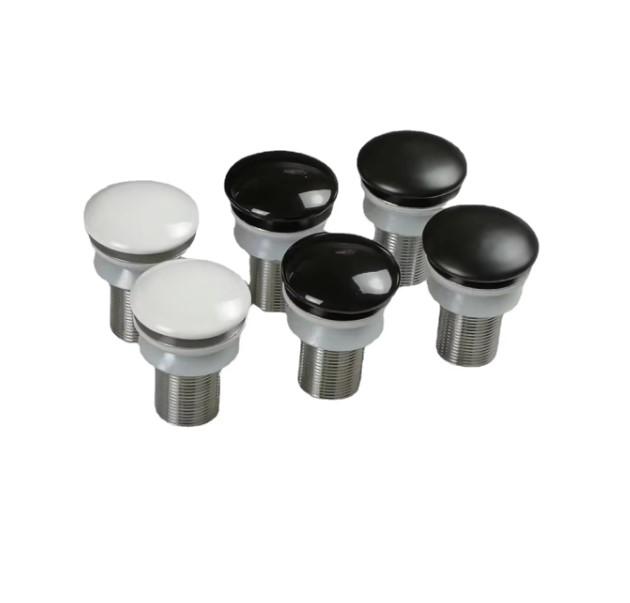 Bathroom Ceramic Cover Pop up Drain Stopper Metal Pop up Drain Strainer (as the picture,Brass)