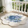 Tappeti con Fiori Colorati per Soggiorno Morbidi e Soffici Tappeto Decorativo per Camera da Letto Forma Irregolare Tappetino da Comodino Casa Tappetino Spesso in Peluche