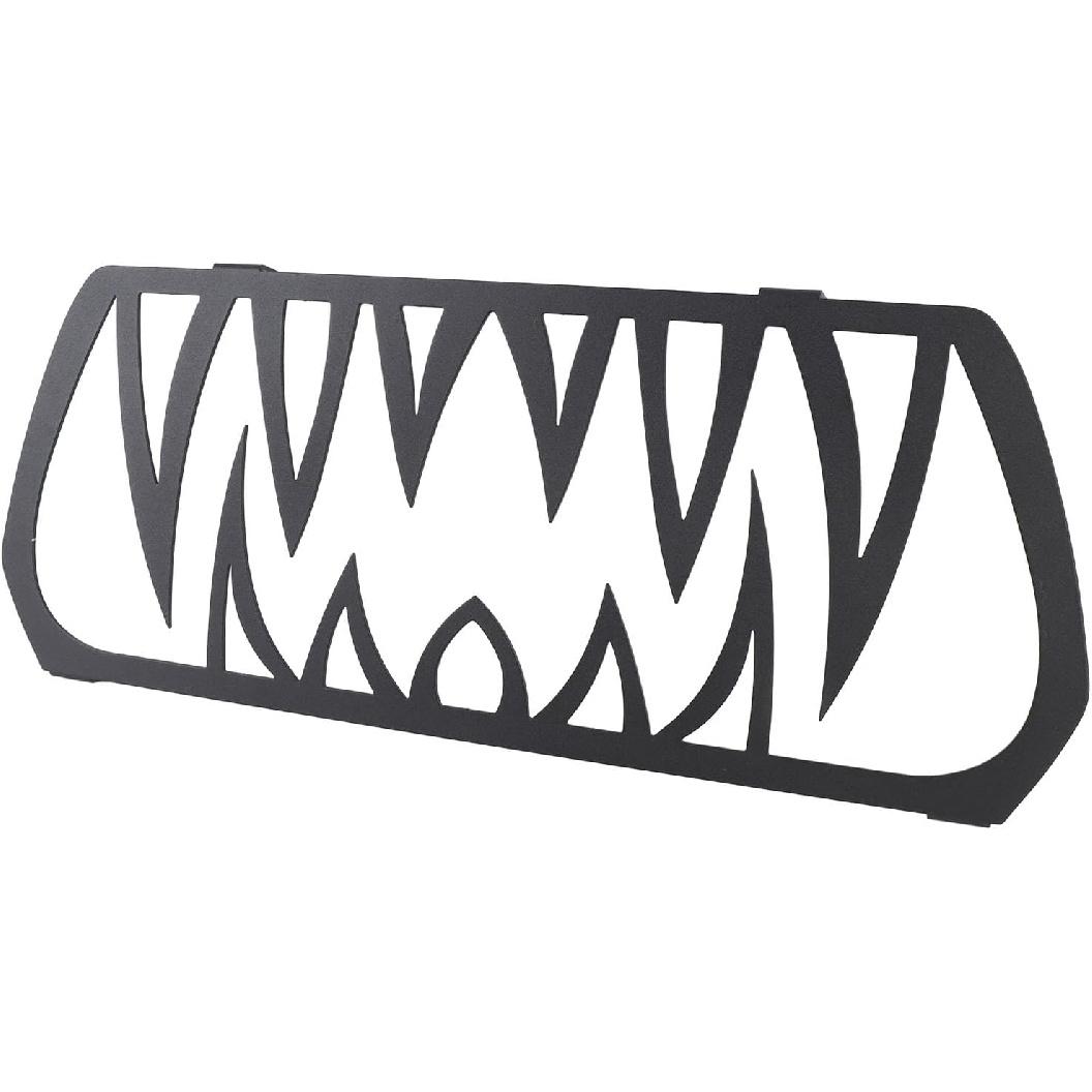 

Front Grille Teeth Insert,Aluminum Powder Coated Front Grille Teeth Insert Cool Look Rustproof Long Lasting for Rykerr All (White) чорний