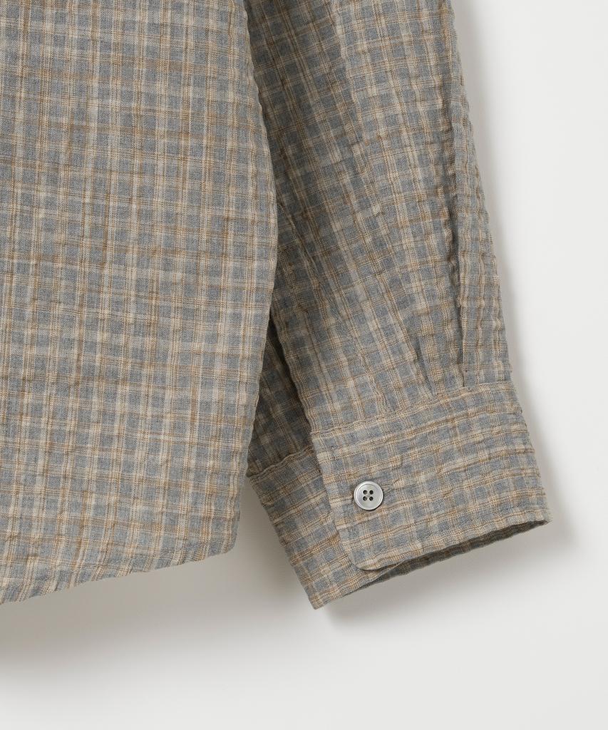 MILLO ARCHIVE Box Check Roll-Up Shirt [Mocha Beige]