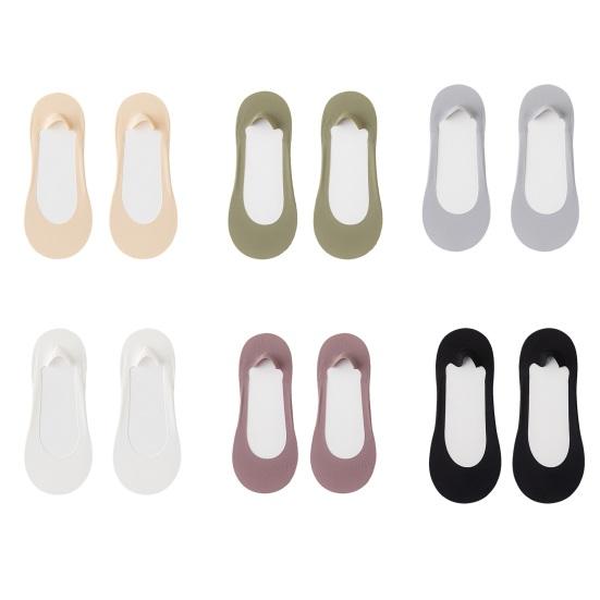 Pair Women Low Cut Liner Socks Non-slip Breathable Sweat-Absorbent Invisible Socks Summer