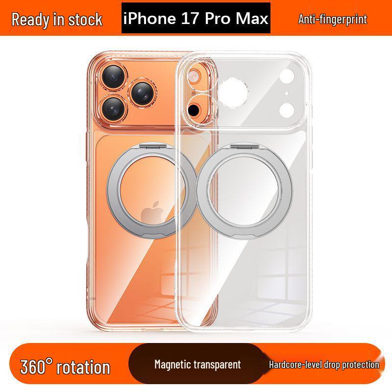 iPhone 17 Pro Case: 360° Rotating Magnetic, Transparent, Full Coverage, Anti-Drop Shell
