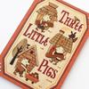 KINOWA "The Three Little Pigs" Wood Collage Original DIY Kit - Fairy Tale (Grimm's Fairy Tale) - Made In Japan