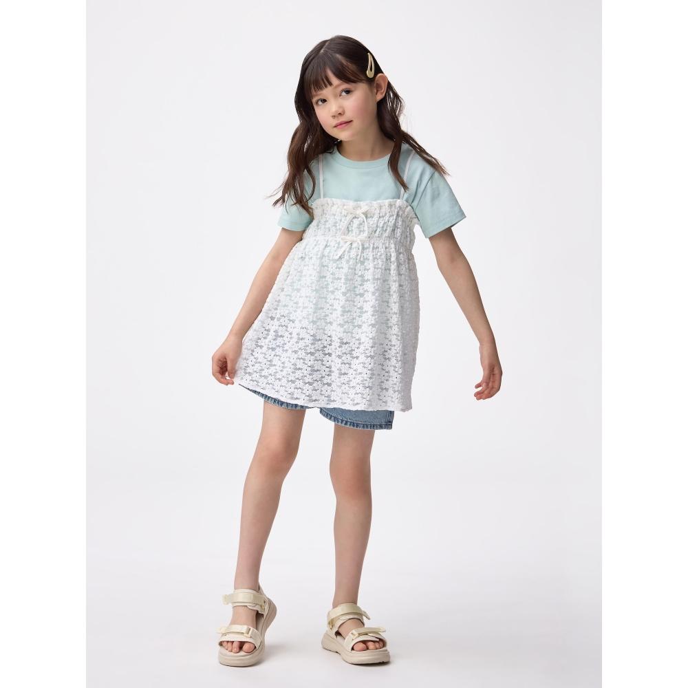 GU by Uniqlo Girls 2 Piece Camisole Tunic  Short Sleeve   Lace 