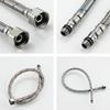 60cm Stainless Steel Nylon Braided Tube Pipe Hose Silicone Plumbing Thermoresistant Tap Basin Faucet Sink Kitchen Bathroom