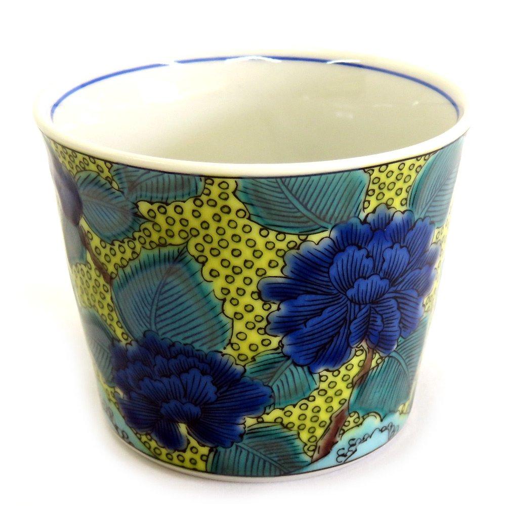 Japanese Storehouse Stylish Soba Choco Kutani Ware Soba Choko Soba with Peonies Pottery Luxury Brand Japanese Tableware Made In Japan