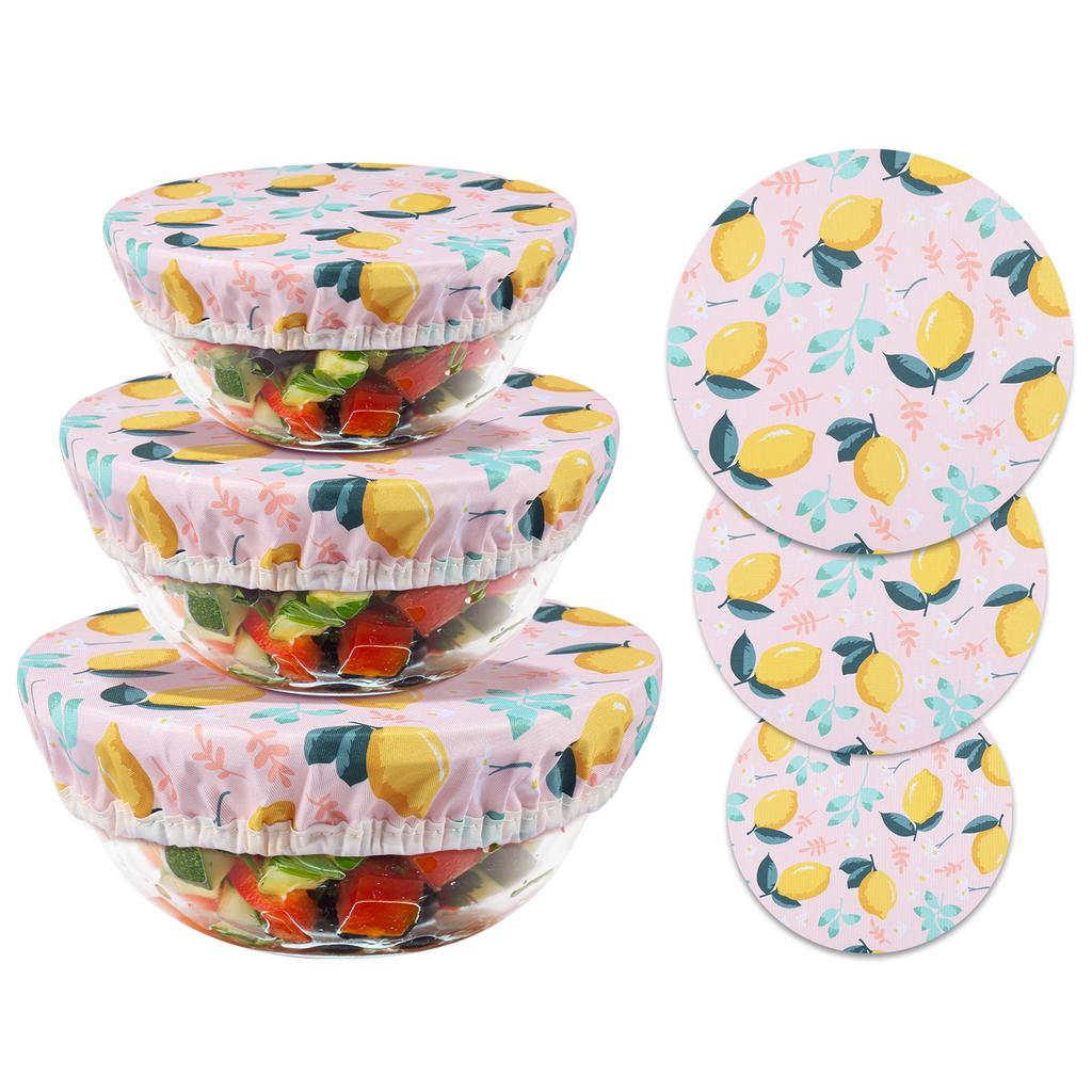 6Pcs Cotton Bowl Covers 3 Sizes Reusable Elastic Cloth Food Storage Bowl Covers for Kitchen Preservation Food Leftover
