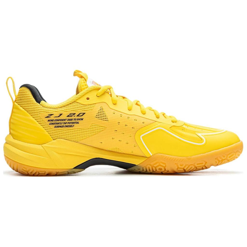Li Ning Synthetic Leather Comfortable Trendy Non-Slip Wear-Resistant Low-Top Badminton Shoes Unisex sneaker Yellow AYZU019-4