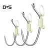 6/12/24Pcs Luminous Live Shrimp Fixing Hook Heavy Duty Metal Barbed Fishhook Freshwater Saltwater Catfish Bass Fishing Hook Fishing Accessories