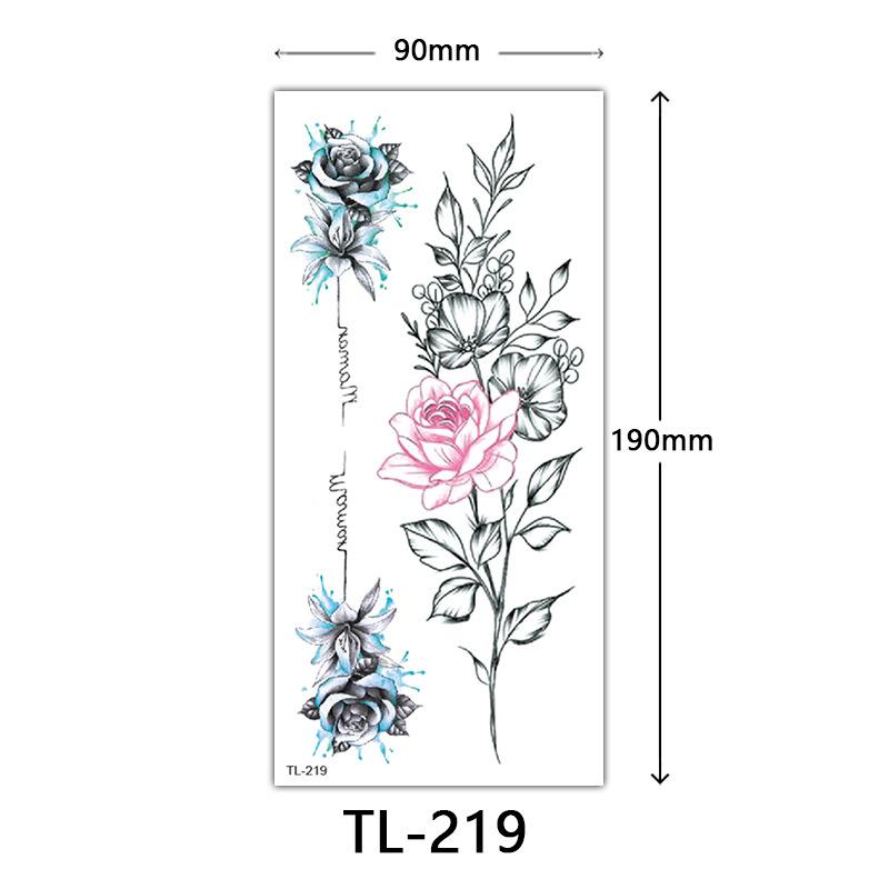 Flower Tattoo Stickers, Color Sketch Tattoo Stickers, English Letters, Wedding Photography Tattoo