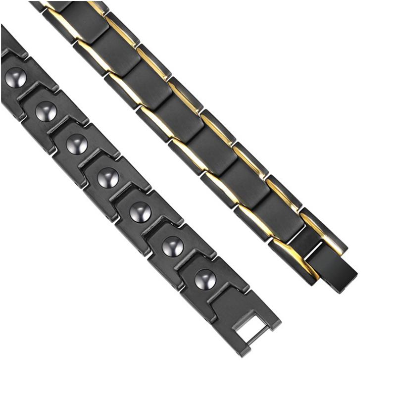 New Casual Style Men Magnetic Bracelet Simple Black Stainless Steel Bracelets For Arthritis Health Care Jewelry Gifts