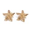 SHIXIN Neue Elegante Goldfarbene Blume Steckerohrringe für Damen Vintage Dreidimensionale Metall Blütenblatt Ohrringe Trendiger Schmuck Geschenk