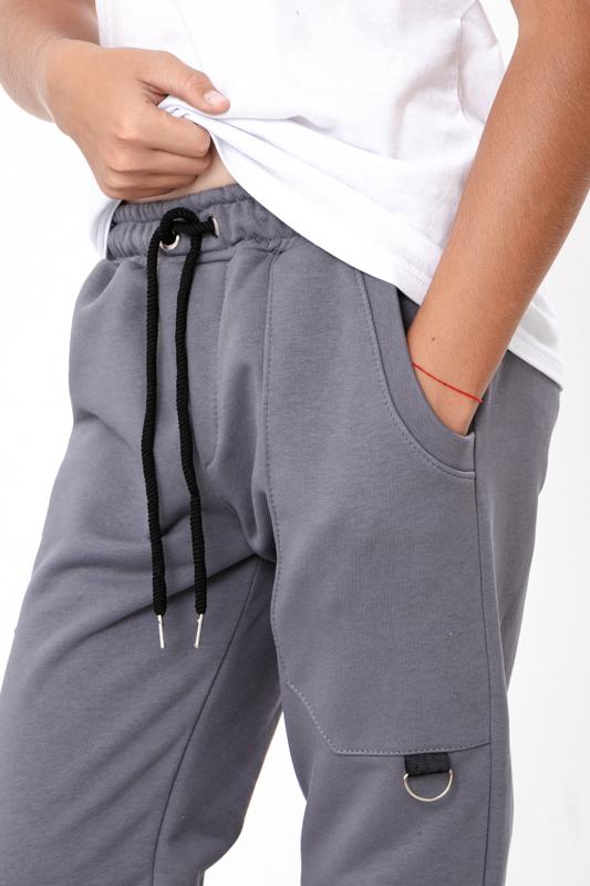 Spodnie (chłopcy) – Młodzieżowe spodnie dresowe z mieszanki bawełny z elastycznym pasem, Zima, 6282-104 HC