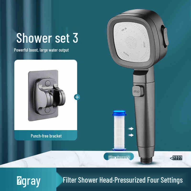 High-Pressure Shower Head with Filter: Rainfall Nozzle for Enhanced Water Flow