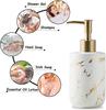 White and Gold Ceramic Soap Dispenser  Luxury 300ml 10oz Hand Soap Bottle with Plastic Pump for Bathroom and Kitchen