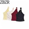 ZA New Arrival Women's Clothing ZR Fashion Wind Export Fashion Minimalist Easiest for Match Silm Shoulder Tops 1293575