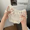 Ladies Summer Light Luxury Satin Hollow Lace Hip Ice Silk Quick Dry Middle Waist Triangle Briefs