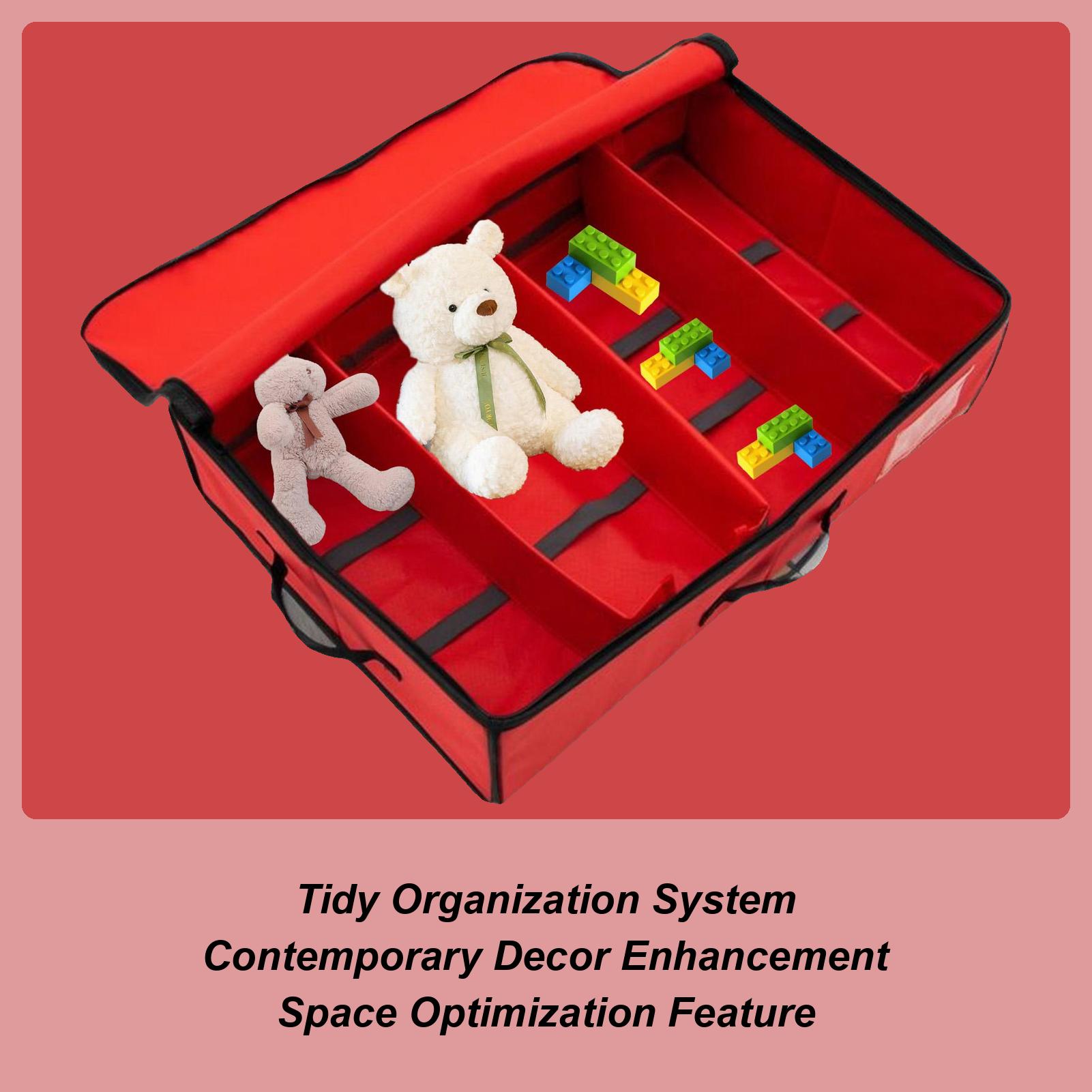 

Toy Storage Organizer 4 Compartments Toy Case Bag Kids Building Blocks Organizer For School College Playroom Bedroom Home CN