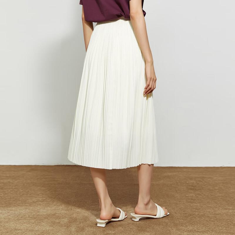 Women's Elegant Pleated A-line Midi Skirt