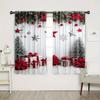 Christmas tree and star-patterned printed curtains   Christmas decorations   home decorations   room decorations