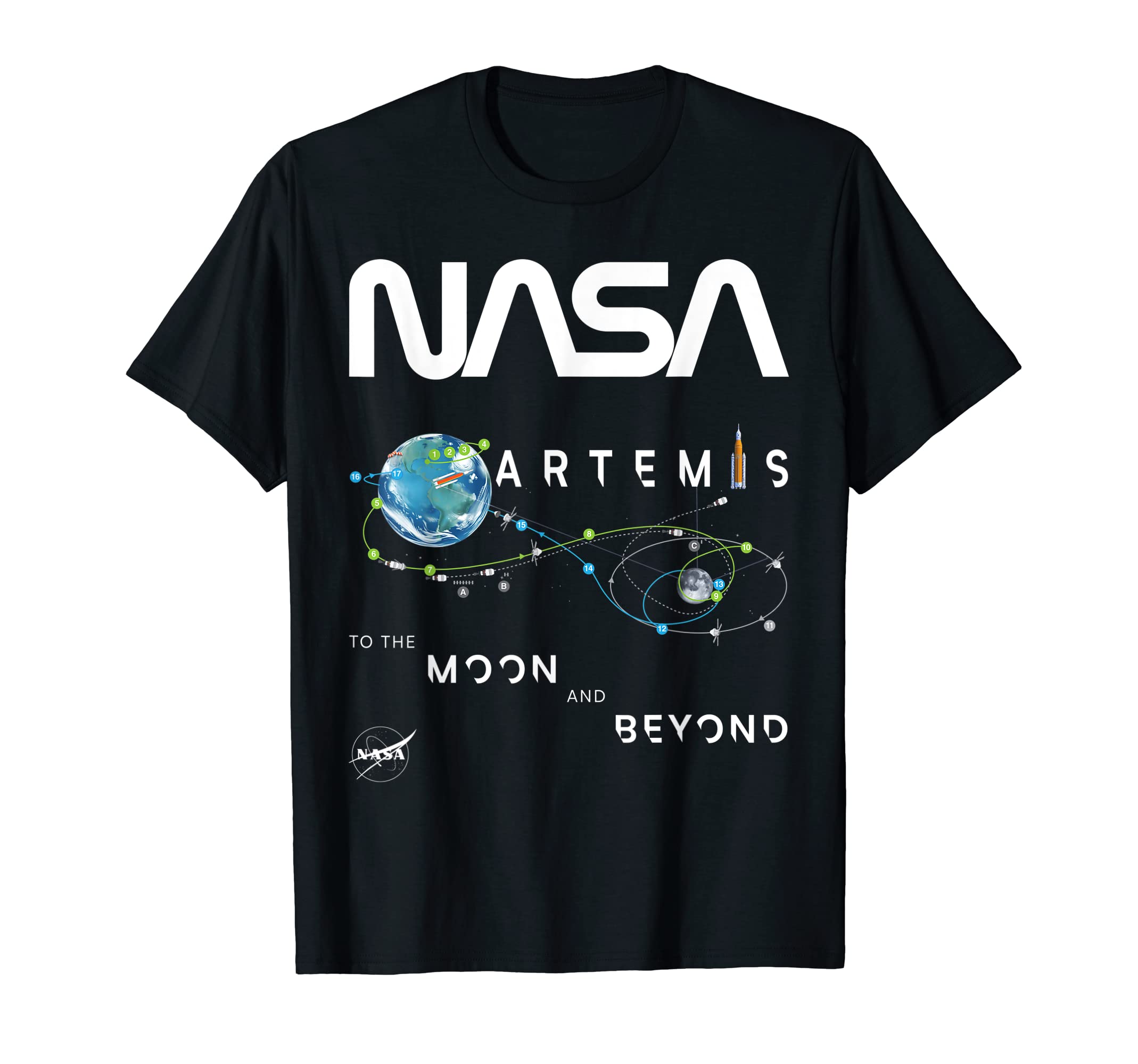 

Футболка с логотипом червя NASA Artemis 1 Mission Exploration Insignia чёрный