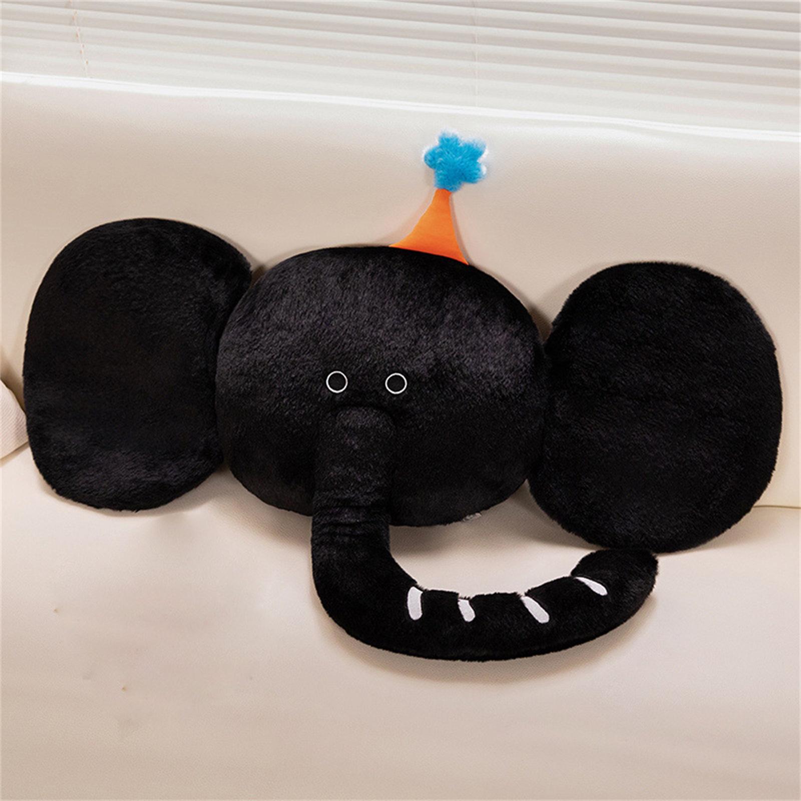 Elephant Cushion, Cute Animal Plush Toy, Bedside Table, Living Room Sofa, Bedroom Decoration, Cushion, Doll чёрный