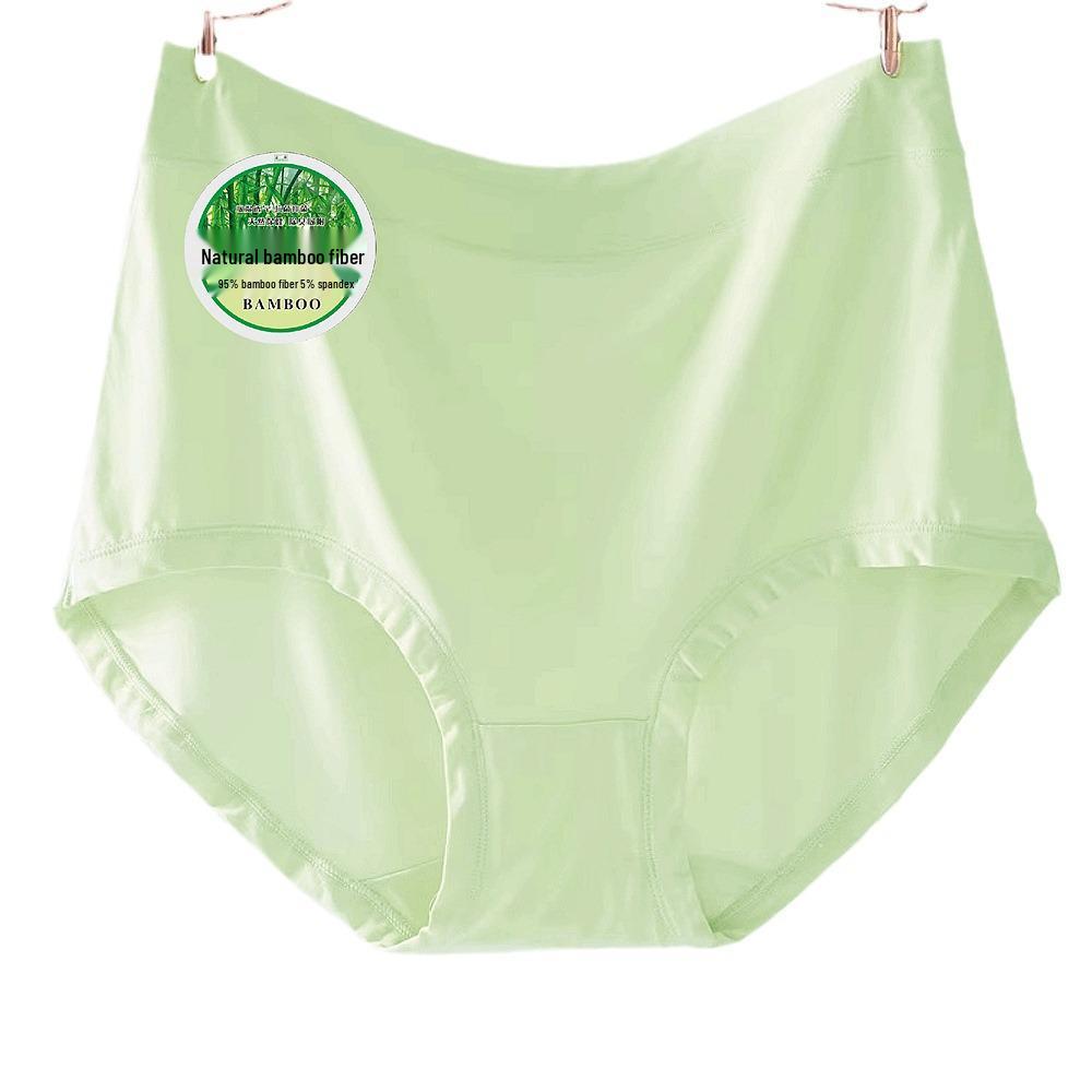 Plus Size Women's Bamboo Fiber Mid-High Waist Panties - Breathable, Antibacterial, Comfortable, Hip-Hugging, Mom Briefs.