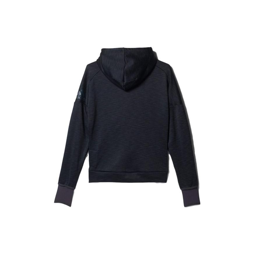 Adidas Logo Printed Zip-Up Hoodie Women Jackets Black S94565