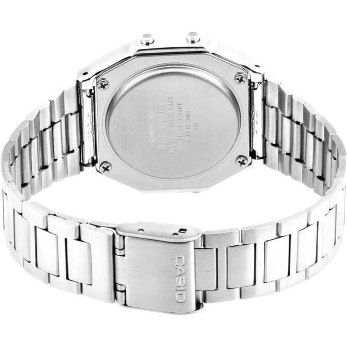 Klokke Casio Vintage Ikonisk Unisex Sølv og Svart