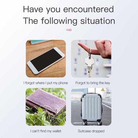 Runder Bluetooth-kompatibler GPS-Tracker Tragbar Schlüssel Geldbörse Gepäck Haustiere Artikelfinder Locator Wasserdicht Zwei-Wege-Alarm Anti-Verlust Tracking-Gerät